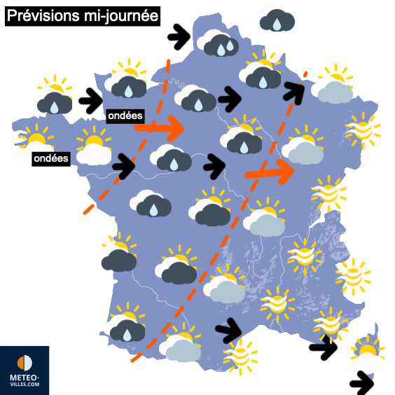 Carte de prévisions du temps du Lundi 27 septembre 2021