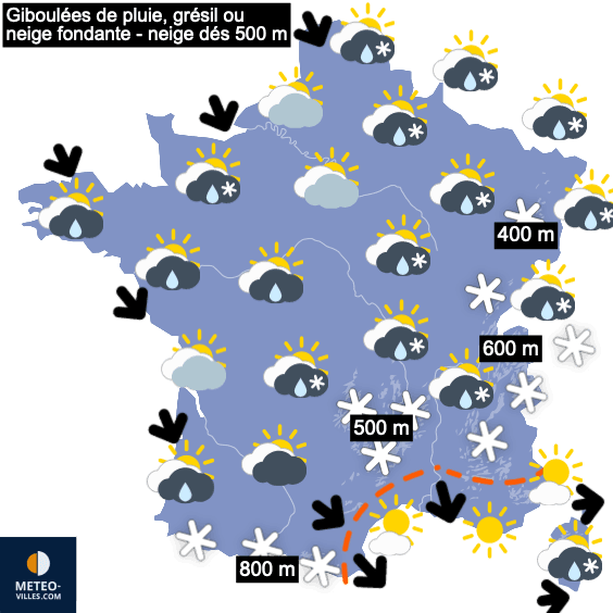 Carte de prévisions du temps du Jeudi 2 décembre 2021