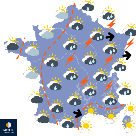 Carte de prévisions du temps du Vendredi 21 juin 2024